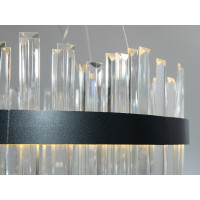 Магнетична підвісна кришталева лед люстра в кабінет, 105 Вт, чорна Diasha 836/500PB