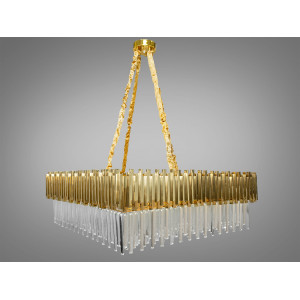 Вражаюча, квадратна кришталева люстра, 15 ламп, золото Diasha 901-1000x1000G