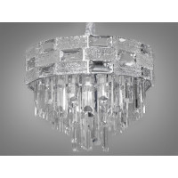 Унікальна новинка, кришталева люстра овальної форми на 12 ламп, хром Diasha 9085-900x350CH