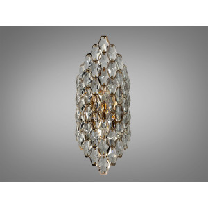 Елегантне класичне бра з кришталю під дві лампи, золото Diasha 9132-B420GD