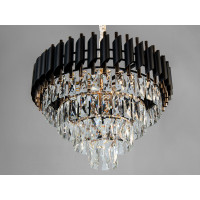 Підвісна люстра Diasha Серія 1013 чорний золото 9 ламп кришталь Diasha 9001-550BK+SGD