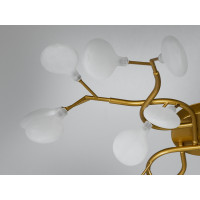 Колоритна стельова люстра на кухню "Світлячок", 28 ламп, золото сатин Diasha X890-28AGD