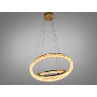 Підвісна люстра LED три кільця золото 125 Вт Diasha 1712/600+400G
