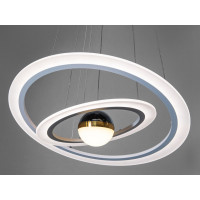 Світлодіодна підвісна люстра 2391-600+400WH біла з двома кільцями Diasha 2391-600+400WH