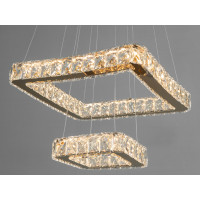 Вражаюча кришталева світлодіодна підвісна люстра, 38W, золото Diasha 7223-2A/400+210G