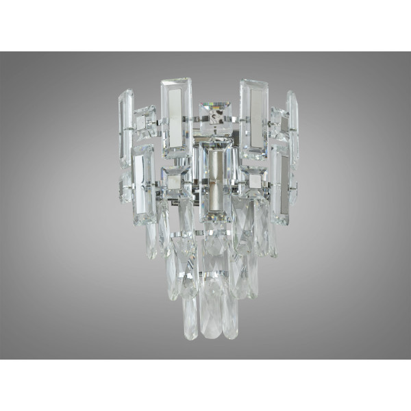 Оригінальне класичне бра з кришталю на 2 лампи, хром Diasha 2018/2WCH