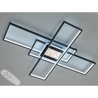 Сучасна стельова світлодіодна люстра з пультом, 125 Вт, чорна Diasha 2450BKdimmer Сучасна стельова світлодіодна люстра з пультом, 125 Вт, чорна Diasha 2450BKdimmer