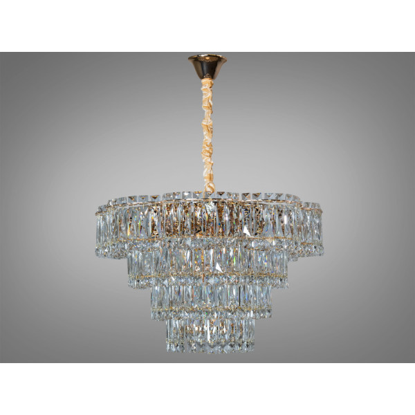 Перлина колекції, пишна кришталева люстра підвіс, 14 ламп, хром Diasha 310-600GD Перлина колекції, пишна кришталева люстра підвіс, 14 ламп, хром Diasha 310-600GD