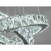 Підвісна кришталева світлодіодна люстра в спальню, 55W, хром Diasha 7206-6A/480+340HR