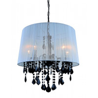 Люстра подвесная абажурная черного цвета Levistella 7205005BL-5 BL IVORY Люстра подвесная абажурная черного цвета Levistella 7205005BL-5 BL IVORY