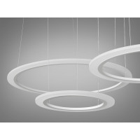 Гармонійна новинка, світлодіодна люстра на тросах, 115 Вт, біла Diasha 6639/800+600+400WH