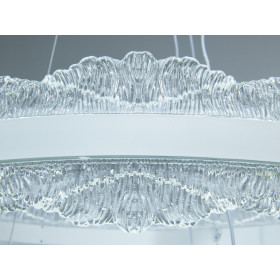 Люстра LED підвісна біла 140Вт 2 кільця пульт Diasha D8750/600+400WH