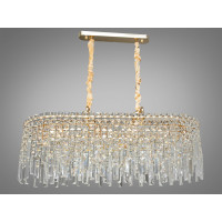 Кришталева підвісна люстра овальної форми для вітальні,12 ламп Diasha 9708-800x350SG