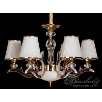 Люстра классичесская с подсветкой в зал спальню кухню 24W Diasha 8329/6G3000K