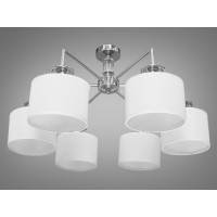 Гармонійна люстра з  абажурами із тканини на 6 ламп, хром Diasha 1016/6HR