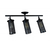 Люстра потолочная в стиле лофт черная на три лампы Levistella 907X012F-3 BK