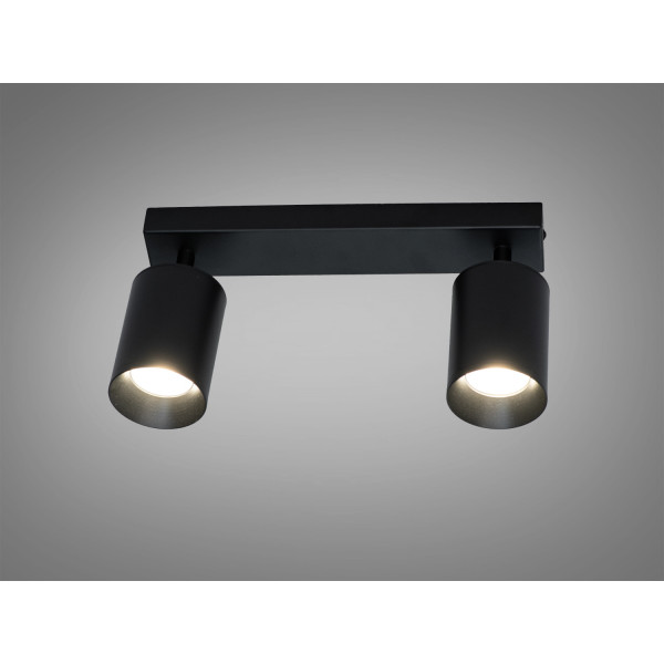 Накладний чорний циліндричний точковий світильник направленого світла Diasha PB-2