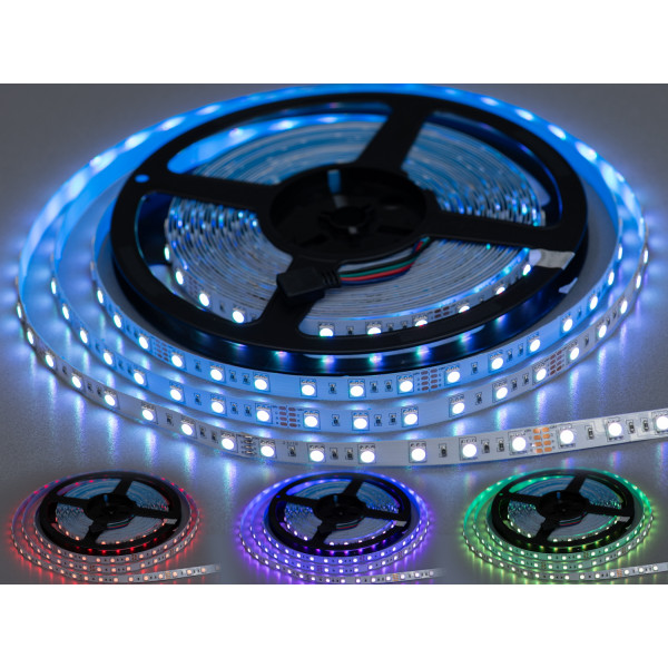 LED стрічка 24в, 60діодів на метр, 10мм, RGB Diasha N24-5050-60-RGB-20-10