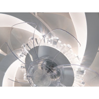 Унікальна стельова світлодіодна люстра вентилятор з пультом, 90W, біла Diasha 8146/5WHFS