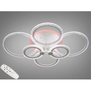 Стельова люстра з диммером та LED підсвічуванням, 125W Diasha A8180/6WHLED3colordimmer