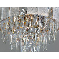 Заворожуюча срібна кришталева люстра підвіс, 5 ламп Diasha 327-400GD