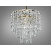 Дивовижна люстра підвіс зі скляними елементами на 5 ламп, бронза Diasha 816/400BR