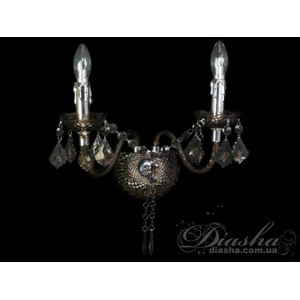 Недороге бра із кольорового акрилу в класичному стилі, на дві лампи Diasha 1004/2B-HR