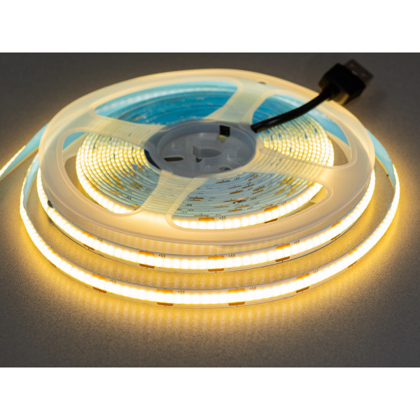 LED стрічка 5В з USB, 120 діодів на метр, 8мм, теплий Diasha P5-COB-320-WW-20-8