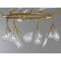 Декоративная люстра в зал 36 лампочки, золото сатин Diasha Y889-36CGD