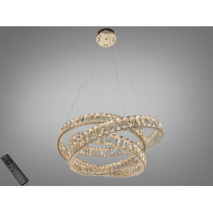 LED люстра підвіс золото 92 Вт з пультом Diasha D8875/600G