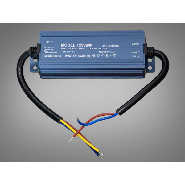 Герметичний блок живлення 12В, для підключення LED стрічки, 36Вт, 3А Diasha PPF-PW-IP68-12v-36w Герметичний блок живлення 12В, для підключення LED стрічки, 36Вт, 3А Diasha PPF-PW-IP68-12v-36w