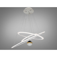 Повітряна підвісна Led люстра з додатковим підсвічуванням,140Вт, чорна Diasha 2328-800+600+400WH