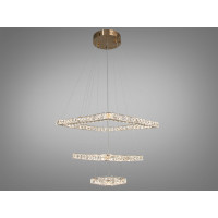 Сучасна підвісна кришталева світлодіодна люстра на тросах, 75W, золото Diasha 7220-8W/500+340+180G