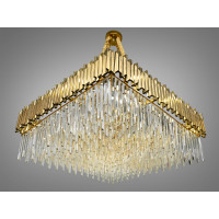 Вражаюча, квадратна кришталева люстра, 15 ламп, золото Diasha 901-1000x1000G