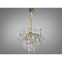 Заворожуюча срібна кришталева люстра підвіс, 5 ламп Diasha 327-400GD