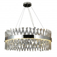 Люстра светодиодная подвесная хрустальная в зал Levistella 909LXL3009 CR 800MM