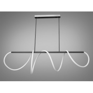 Дизайнерська силіконова лед люстра в кухню, вітальню, чорний хром, 48W Diasha SY9752-L1500BHR