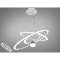 Повітряна підвісна Led люстра з додатковим підсвічуванням,140Вт, чорна Diasha 2328-800+600+400WH