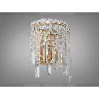 Заворожуючий кришталевий настінний світильник, 2 лампи, золото Diasha 9708-2BSG