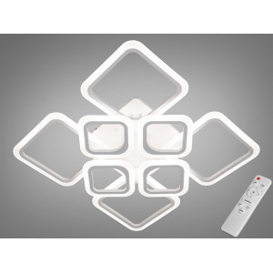 Світлодіодна люстра смарт світильник з ІЧ пультом та димером, 105W Diasha HA8060/4+4WH