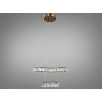 Вражаюча кришталева світлодіодна підвісна люстра, 38W, золото Diasha 7223-2A/400+210G