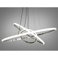 Підвісна LED люстра в кухню з диммером та пультом, 90 Вт, хром Diasha MD9079-3AHR-600+400+200dimmer