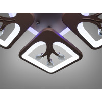 Дизайнерська LED люстра з пультом і підсвічуванням, 85Вт, коричнева Diasha S8157/4CFLED3colordimmer