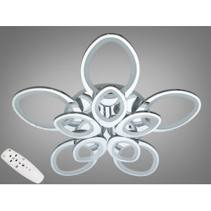 Лед люстра в спальню з пультом, димером і LED підсвічуванням, срібна Diasha 8059/5+5HRLED3colordimmer