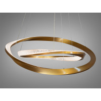 Дизайнерська підвісна світлодіодна люстра з пультом, 100 Вт, золото Diasha D2486-800+600G