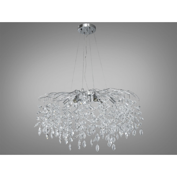 Дивовижна підвісна кришталева люстра для вітальні, 10 ламп, хром Diasha 1607-800CH