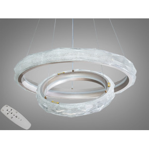 Підвісна люстра LED Diasha шампань 2 кільця 90 Вт Diasha MD3528/600+400CG