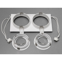 Здвоєний поворотний точковий світильник на кухню, серія "Аluminium" Diasha PMR-201-S-2-WH