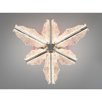 Современная лед люстра LED в зал до 30 метров цвет серебро Diasha 25106/3+3HRLED3colordimmer