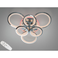 Стельова люстра з пультом, диммером і LED підсвічуванням, 110W, хром Diasha D8022/3+3HRLED3colordimmer